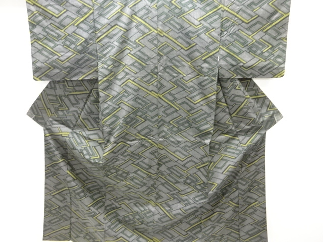 JAPANESE KIMONO / NISHIJIN DENSHO TSUMUGI / WOVEN GEOMETRIC
